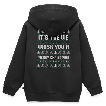 Ugly Xmas 5 - Whisk Merry Christmas - Kids Premium Organic Zip-up Hoodie - black - Back - AI Model Kid Male (0cm)