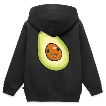 Avocado Frucht naschen Speise Früchte Vitamine - Kinder Premium Organic Zip Hoodie - Schwarz - Hinten - AI Model Kid Male (0cm)