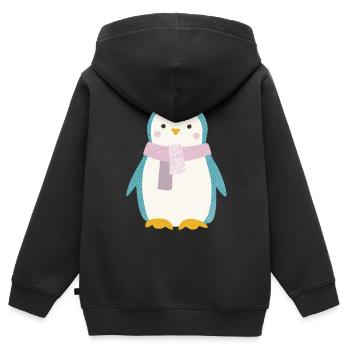 Penguin Dots Scandinavian Nursery Kids - Kids Premium Organic Zip-up Hoodie - black - Back - AI Model Kid Male (0cm)