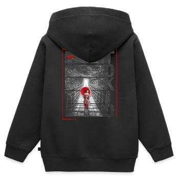 TOKYO - Sweat Premium à capuche zippé enfant bio - noir - Dos - AI Model Kid Male (0cm)