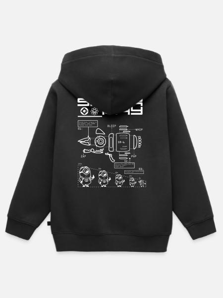 Minions Bauplan Für Schrumpfstrahler - Kinder Premium Organic Zip Hoodie - Schwarz