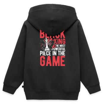 Strategie Spiel - Kinder Premium Organic Zip Hoodie - Schwarz - Hinten - AI Model Kid Male (0cm)
