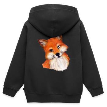 Niedlicher Fuchs für Fuchsliebhaber Geburtstag - Kinder Premium Organic Zip Hoodie - Schwarz - Hinten - AI Model Kid Male (0cm)