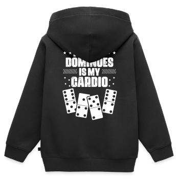 Domino Spiel Design - Kinder Premium Organic Zip Hoodie - Schwarz - Hinten - AI Model Kid Male (0cm)