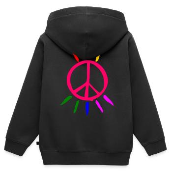 lgbt Peacezeichen - Kinder Premium Organic Zip Hoodie - Schwarz - Hinten - AI Model Kid Male (0cm)