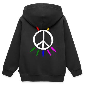 Peace - Sweat Premium à capuche zippé enfant bio - noir - Dos - AI Model Kid Male (0cm)