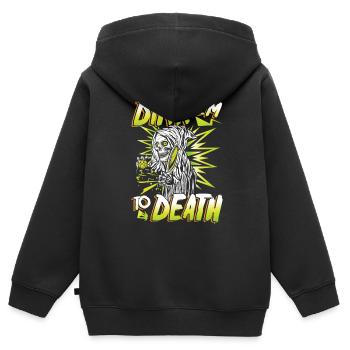 Dink em à mort - Sweat Premium à capuche zippé enfant bio - noir - Dos - AI Model Kid Male (0cm)