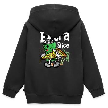 Tranche supplémentaire - Sweat Premium à capuche zippé enfant bio - noir - Dos - AI Model Kid Male (0cm)