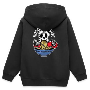 Noods please - Kinder Premium Organic Zip Hoodie - Schwarz - Hinten - AI Model Kid Male (0cm)