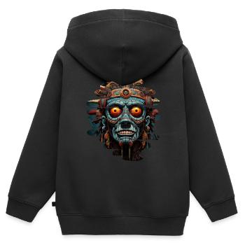 Tatonka le chaman aztèque bleu - Sweat Premium à capuche zippé enfant bio - noir - Dos - AI Model Kid Male (0cm)
