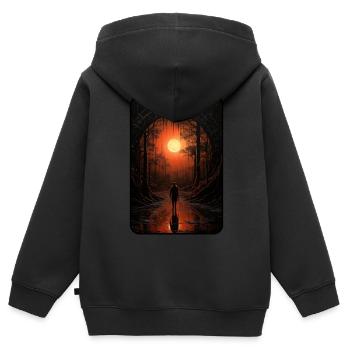 Portal in eine neue Welt - Kinder Premium Organic Zip Hoodie - Schwarz - Hinten - AI Model Kid Male (0cm)