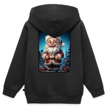 Weihnachtsmann Santa Claus - Kinder Premium Organic Zip Hoodie - Schwarz - Hinten - AI Model Kid Male (0cm)