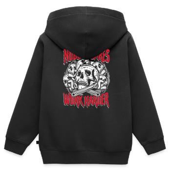 Niemand kümmert sich darum, härter zu arbeiten | Basteln und reparieren Sie das Leck - Kinder Premium Organic Zip Hoodie - Schwarz - Hinten - AI Model Kid Male (0cm)