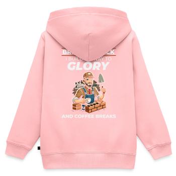 Bricklayer Brick Mason Job Site Humor Coffee Funny - Kids Premium Organic Zip-up Hoodie - rose - Back - AI Model Kid Female (0cm)