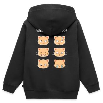 Chats - Quelle est votre humeur ? - Sweat Premium à capuche zippé enfant bio - noir - Dos - AI Model Kid Male (0cm)