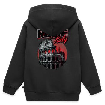 Kolosseum Rom Italien Stadt Skyline Kunst - Kinder Premium Organic Zip Hoodie - Schwarz - Hinten - AI Model Kid Male (0cm)