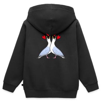 Möwenliebe - Kinder Premium Organic Zip Hoodie - Schwarz - Hinten - AI Model Kid Male (0cm)