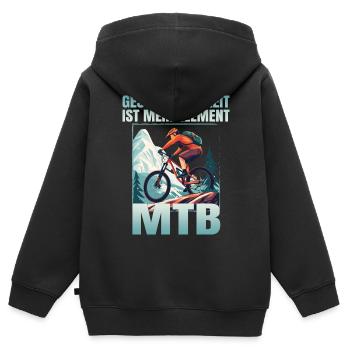 Geschwindigkeit ist mein Element - Kinder Premium Organic Zip Hoodie - Schwarz - Hinten - AI Model Kid Male (0cm)