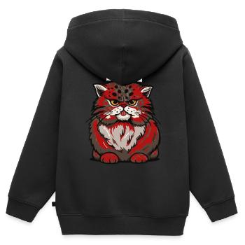 Satanic Cat Cats Little Devil Satan Halloween - Kids Premium Organic Zip-up Hoodie - black - Back - AI Model Kid Male (0cm)