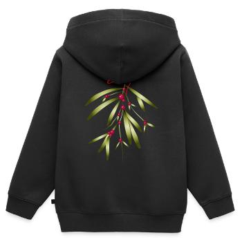 Gui aux baies rouges et arc - Sweat Premium à capuche zippé enfant bio - noir - Dos - AI Model Kid Male (0cm)