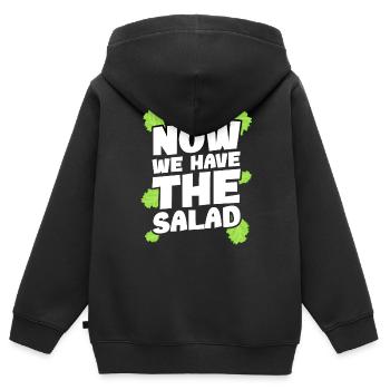 Denglisch Now we have the salad - Kids Premium Organic Zip-up Hoodie - black - Back - AI Model Kid Male (0cm)