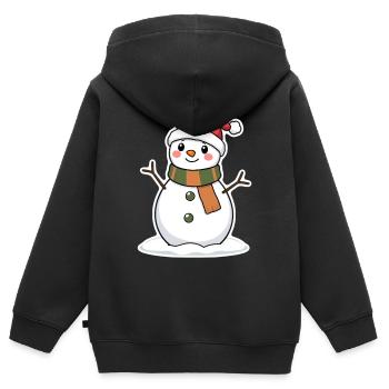 Schneemann - Kinder Premium Organic Zip Hoodie - Schwarz - Hinten - AI Model Kid Male (0cm)