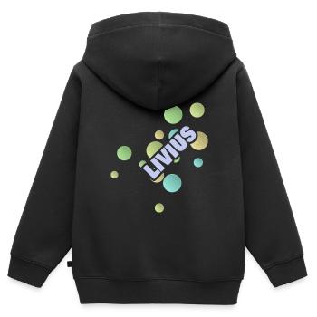 Fachhochschule Livius - Kinder Premium Organic Zip Hoodie - Schwarz - Hinten - AI Model Kid Male (0cm)