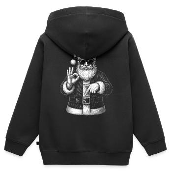 Santa six seven Zeichen Schwarz Weiß - Kinder Premium Organic Zip Hoodie - Schwarz - Hinten - AI Model Kid Male (0cm)