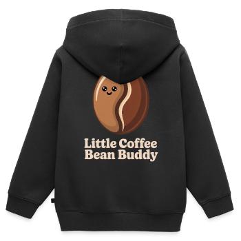 Grain de café - Sweat Premium à capuche zippé enfant bio - noir - Dos - AI Model Kid Male (0cm)