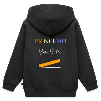 Schulleiter Schulleitung Schule Rektor Direktor - Kinder Premium Organic Zip Hoodie - Schwarz - Hinten - AI Model Kid Male (0cm)