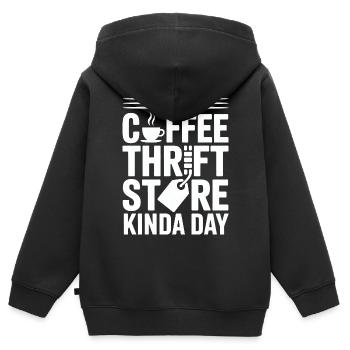 Coffee Thrift Store Kindaday Day - Kids Premium Organic Zip-up Hoodie - black - Back - AI Model Kid Male (0cm)