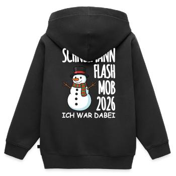 Schneemann Flashmob - Kinder Premium Organic Zip Hoodie - Schwarz - Hinten - AI Model Kid Male (0cm)