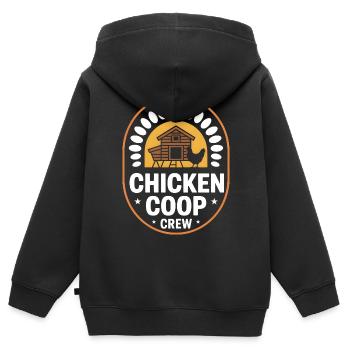 Chicken Coop Crew Hühnerhalter Huhn - Kinder Premium Organic Zip Hoodie - Schwarz - Hinten - AI Model Kid Male (0cm)
