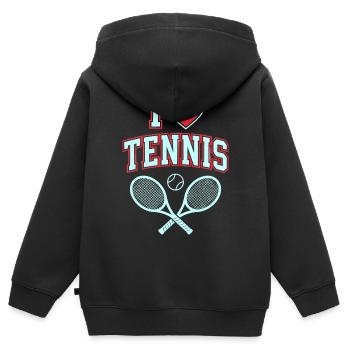 I Love Tennis Shirt, Cool Tennis Fan Style - Kinder Premium Organic Zip Hoodie - Schwarz - Hinten - AI Model Kid Male (0cm)