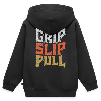 Grip Slip Pull Graphic Tee - Sweat Premium à capuche zippé enfant bio - noir - Dos - AI Model Kid Male (0cm)