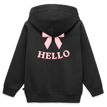 Bonjour rose avec ruban - Sweat Premium à capuche zippé enfant bio - noir - Dos - AI Model Kid Male (0cm)
