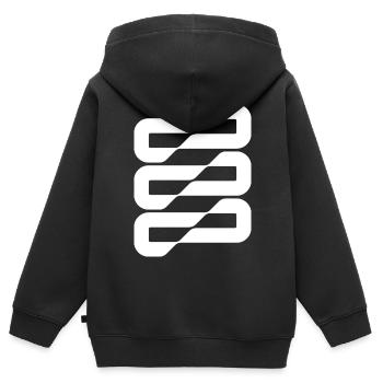 Bandes d’ondes de flux Résumé - Sweat Premium à capuche zippé enfant bio - noir - Dos - AI Model Kid Male (0cm)