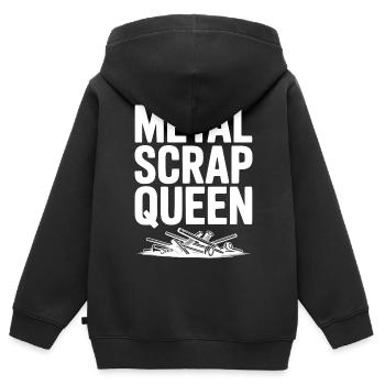 Metallschrottkönigin - Kinder Premium Organic Zip Hoodie - Schwarz - Hinten - AI Model Kid Male (0cm)