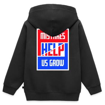 Mistakes Help Us Grow Lustig Motivational Wachstum - Kinder Premium Organic Zip Hoodie - Schwarz - Hinten - AI Model Kid Male (0cm)