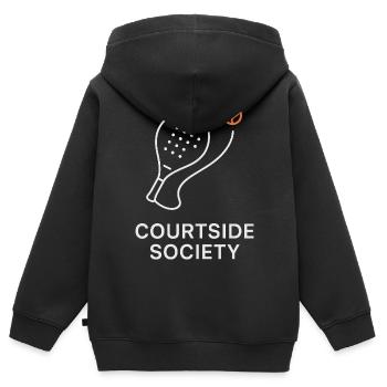 Courtside Paddle Society - Kids Premium Organic Zip-up Hoodie - black - Back - AI Model Kid Male (0cm)