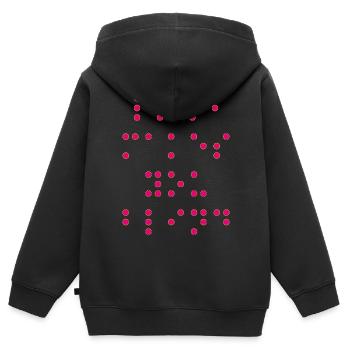 Love_makes_you-- - Kids Premium Organic Zip-up Hoodie - black - Back - AI Model Kid Male (0cm)