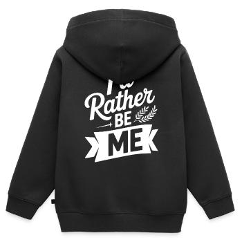 Je préfère être moi-même - Sweat Premium à capuche zippé enfant bio - noir - Dos - AI Model Kid Male (0cm)