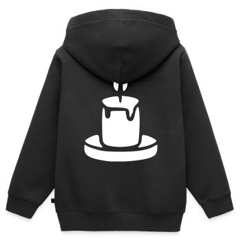 Kerze Meditation Geschenk - Kinder Premium Organic Zip Hoodie - Schwarz - Hinten - AI Model Kid Male (0cm)