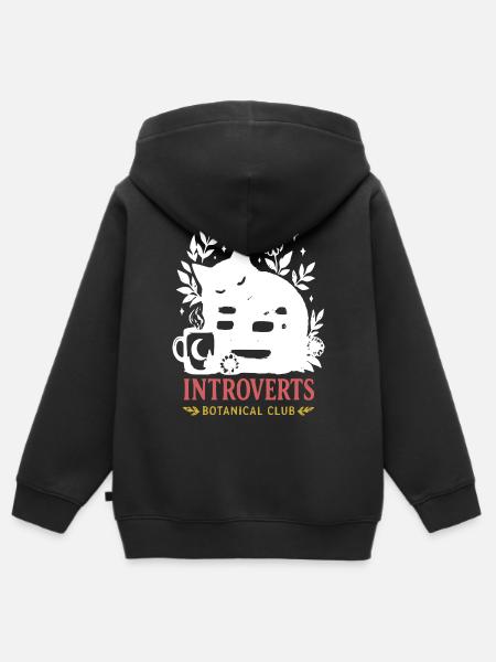 Introvertierter Botanischer Club - Kinder Premium Organic Zip Hoodie - Schwarz