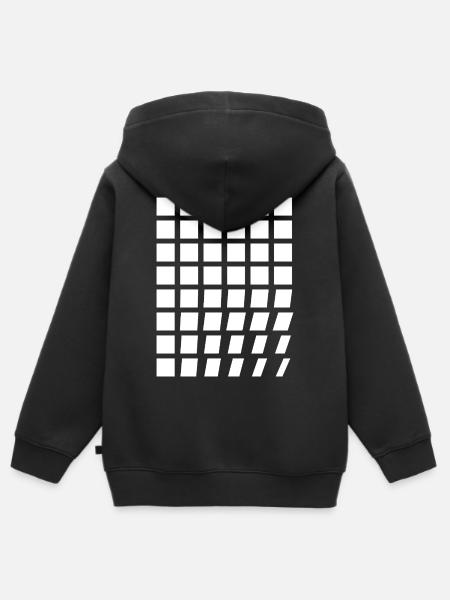 Diagonalgitter-Mosaik - Kinder Premium Organic Zip Hoodie - Schwarz