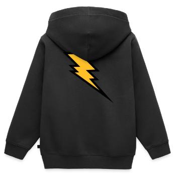 Blitz - Kinder Premium Organic Zip Hoodie - Schwarz - Hinten - AI Model Kid Male (0cm)