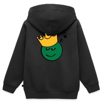 Erbsenkönig sleep - Kinder Premium Organic Zip Hoodie - Schwarz - Hinten - AI Model Kid Male (0cm)