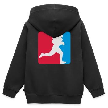 Football Logo - Kinder Premium Organic Zip Hoodie - Schwarz - Hinten - AI Model Kid Male (0cm)