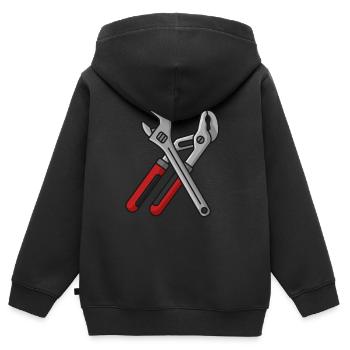 Werkzeug Schraubenschlüssel Zange - Kinder Premium Organic Zip Hoodie - Schwarz - Hinten - AI Model Kid Male (0cm)