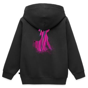 dance,pink,graffiti,couple dance,standard dance,couple - Kids Premium Organic Zip-up Hoodie - black - Back - AI Model Kid Male (0cm)